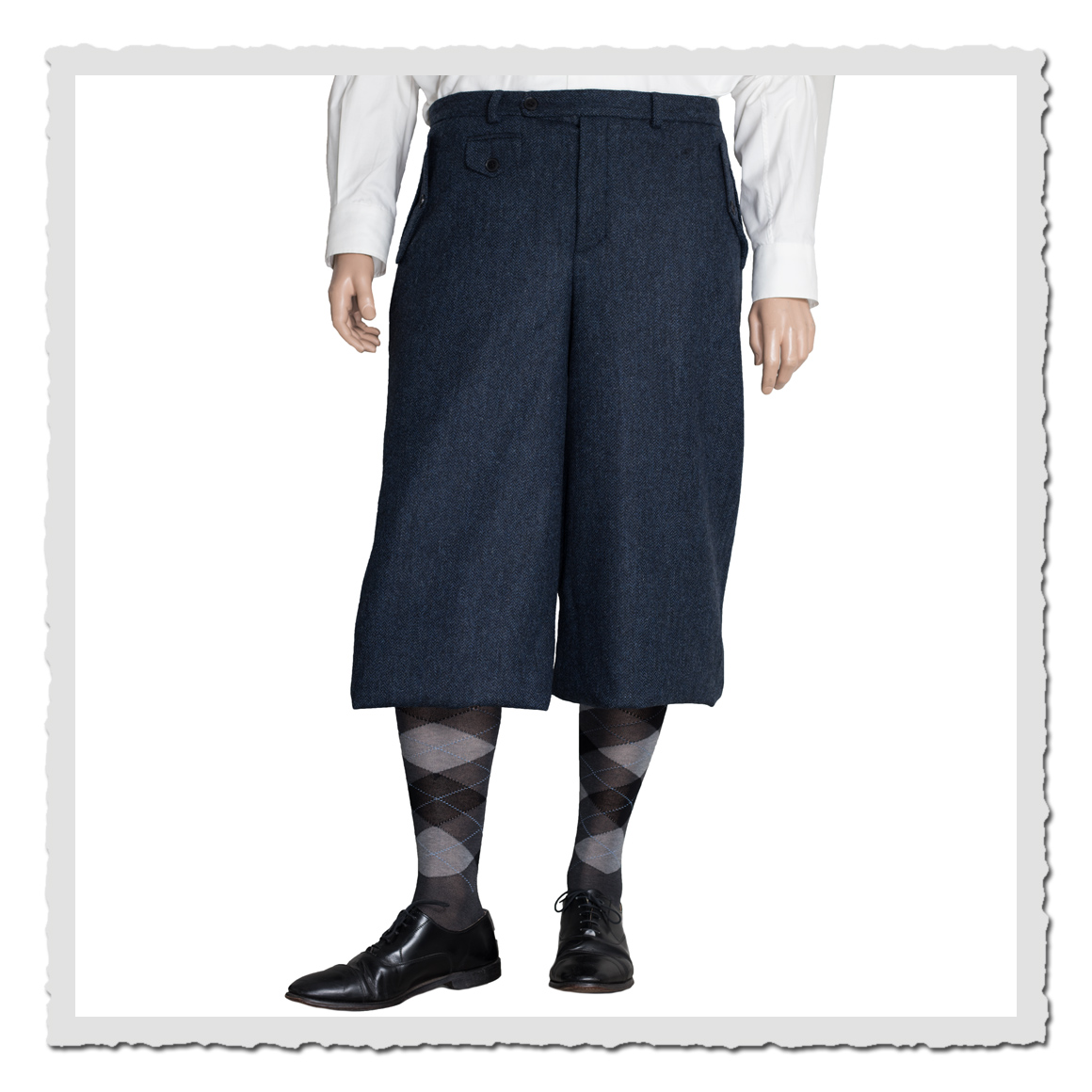 Retro Herren Hose Paul fischgrat blue – stilvolle Knickerbocker für Swing- und Tanzveranstaltungen